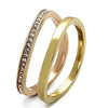 WildKlass Stainless Steel Ring IP Gold & IP Rose Gold Women Top Grade Crystal Clear-WildKlass Jewelry