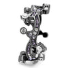 WildKlass Stainless Steel Ring IP Light Black (IP Gun) Women AAA Grade CZ Clear-WildKlass Jewelry