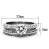 WildKlass Stainless Steel Wedding Ring High Polished (no Plating) Women AAA Grade CZ Clear-WildKlass Jewelry
