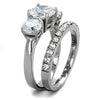 WildKlass Stainless Steel Ring High Polished Women AAA Grade CZ Clear-WildKlass Jewelry