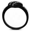 WildKlass Stainless Steel Ring IP Black Women Top Grade Crystal Black Diamond-WildKlass Jewelry
