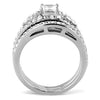 WildKlass Stainless Steel Ring High Polished Women AAA Grade CZ Clear-WildKlass Jewelry