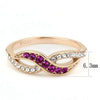 WildKlass Stainless Steel Ring IP Rose Gold Women Top Grade Crystal Multi Color-WildKlass Jewelry