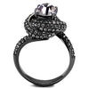 WildKlass Stainless Steel Ring IP Light Black (IP Gun) Women Top Grade Crystal Light Amethyst-WildKlass Jewelry