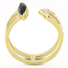 WildKlass Stainless Steel Ring IP Gold Women Top Grade Crystal Jet-WildKlass Jewelry