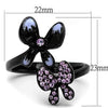 WildKlass Stainless Steel Ring IP Women Top Grade Crystal Light Amethyst-WildKlass Jewelry