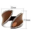 WildKlass Stainless Steel Ring IP Coffee Light Women Top Grade Crystal Clear-WildKlass Jewelry