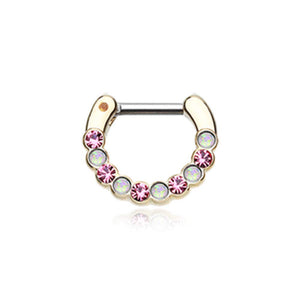 Golden Opal Paradigm WildKlass Septum Clicker-WildKlass Jewelry