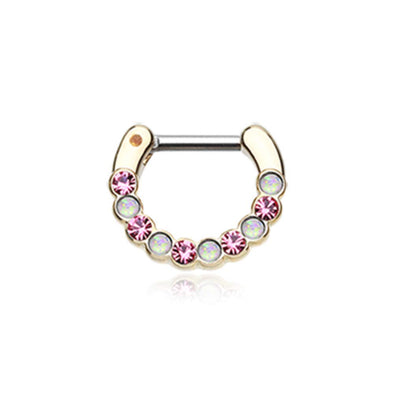 Golden Opal Paradigm WildKlass Septum Clicker-WildKlass Jewelry