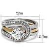 WildKlass Stainless Steel Ring Two-Tone IP Rose Gold Women AAA Grade CZ Clear-WildKlass Jewelry