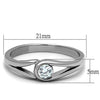 WildKlass Stainless Steel Ring High Polished (no Plating) Women AAA Grade CZ Clear-WildKlass Jewelry