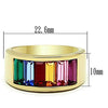 WildKlass Stainless Steel Multicolor Ring IP Gold Women Top Grade Crystal Multi Color-WildKlass Jewelry