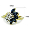WildKlass Stainless Steel Ring Two-Tone IP Gold Women Top Grade Crystal Montana-WildKlass Jewelry