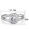 WildKlass Stainless Steel Ring High Polished (no Plating) Women AAA Grade CZ Clear-WildKlass Jewelry