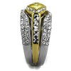 WildKlass Stainless Steel Ring Two-Tone IP Gold Women AAA Grade CZ Topaz-WildKlass Jewelry