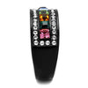 WildKlass Stainless Steel Ring IP Black Women Top Grade Crystal Multi Color-WildKlass Jewelry