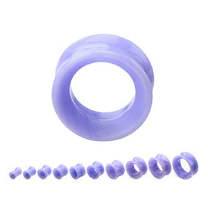 Double Flared Blue Lace Agate Thick Wall WildKlass Eyelets-WildKlass Jewelry