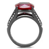 WildKlass Stainless Steel Ring IP Light Black (IP Gun) Women Synthetic Ruby-WildKlass Jewelry