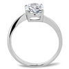 WildKlass Stainless Steel Ring High Polished Women AAA Grade CZ Clear-WildKlass Jewelry