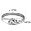 WildKlass Stainless Steel Ring High Polished (no Plating) Women AAA Grade CZ Clear-WildKlass Jewelry