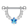 WildKlass Star CZ Center with Lined Prong Set CZs Dangle 316L Surgical Steel Nipple Rings-WildKlass Jewelry