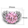 WildKlass Stainless Steel Pave Ring High Polished (no Plating) Women AAA Grade CZ Rose-WildKlass Jewelry