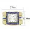 WildKlass Stainless Steel Ring IP GoldMen Top Grade Crystal Clear-WildKlass Jewelry