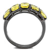 WildKlass Stainless Steel Ring IP Light Black (IP Gun) Women AAA Grade CZ Topaz-WildKlass Jewelry
