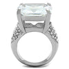WildKlass Stainless Steel Ring High Polished (no Plating) Women AAA Grade CZ Clear-WildKlass Jewelry