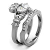 WildKlass Stainless Steel Ring High Polished (no Plating) Women AAA Grade CZ Clear-WildKlass Jewelry