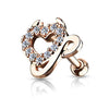 CZ Paved Devil Heart Top 316L Surgical Steel WildKlass Ear Cartilage/Tragus Barbell Stud Rings-WildKlass Jewelry
