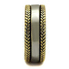 WildKlass Stainless Steel Ring Two-Tone IP Gold Men Epoxy Jet-WildKlass Jewelry