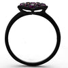 WildKlass Stainless Steel Pave Ring IP Black Women Top Grade Crystal Amethyst-WildKlass Jewelry