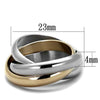 WildKlass Stainless Steel Ring Two-Tone IP Rose Gold Women-WildKlass Jewelry