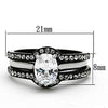 WildKlass Stainless Steel Ring Wedding Two-Tone IP Black Women AAA Grade CZ Clear-WildKlass Jewelry