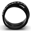 WildKlass Stainless Steel Ring IP Women Top Grade Crystal Black Diamond-WildKlass Jewelry