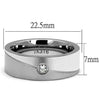 WildKlass Stainless Steel Ring High Polished Men AAA Grade CZ Clear-WildKlass Jewelry