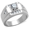 WildKlass Stainless Steel Ring High Polished (no Plating) Men AAA Grade CZ Clear-WildKlass Jewelry
