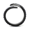 WildKlass Stainless Steel Ring IP Light Black (IP Gun) Women Top Grade Crystal Tanzanite-WildKlass Jewelry
