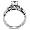 WildKlass Stainless Steel Ring High Polished Women AAA Grade CZ Clear-WildKlass Jewelry