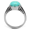WildKlass Stainless Steel Ring High Polished (no Plating) Men Synthetic Turquoise-WildKlass Jewelry
