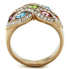 WildKlass Stainless Steel Ring IP Rose Gold Women Top Grade Crystal Multi Color-WildKlass Jewelry