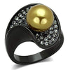 WildKlass Stainless Steel Ring IP Black Women Synthetic Champagne-WildKlass Jewelry
