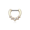 Golden Multi-Gem Precia WildKlass Septum Clicker-WildKlass Jewelry