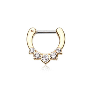Golden Multi-Gem Precia WildKlass Septum Clicker-WildKlass Jewelry