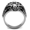 WildKlass Stainless Steel Ring High Polished Men Epoxy Jet-WildKlass Jewelry