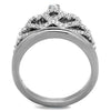 WildKlass Stainless Steel Ring High Polished (no Plating) Women Top Grade Crystal Clear-WildKlass Jewelry