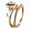 WildKlass Stainless Steel Ring IP Rose Gold Women AAA Grade CZ Clear-WildKlass Jewelry