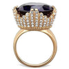 WildKlass Stainless Steel Ring IP Rose Gold Women AAA Grade CZ Amethyst-WildKlass Jewelry