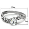 WildKlass Stainless Steel Ring High Polished (no Plating) Women AAA Grade CZ Clear-WildKlass Jewelry